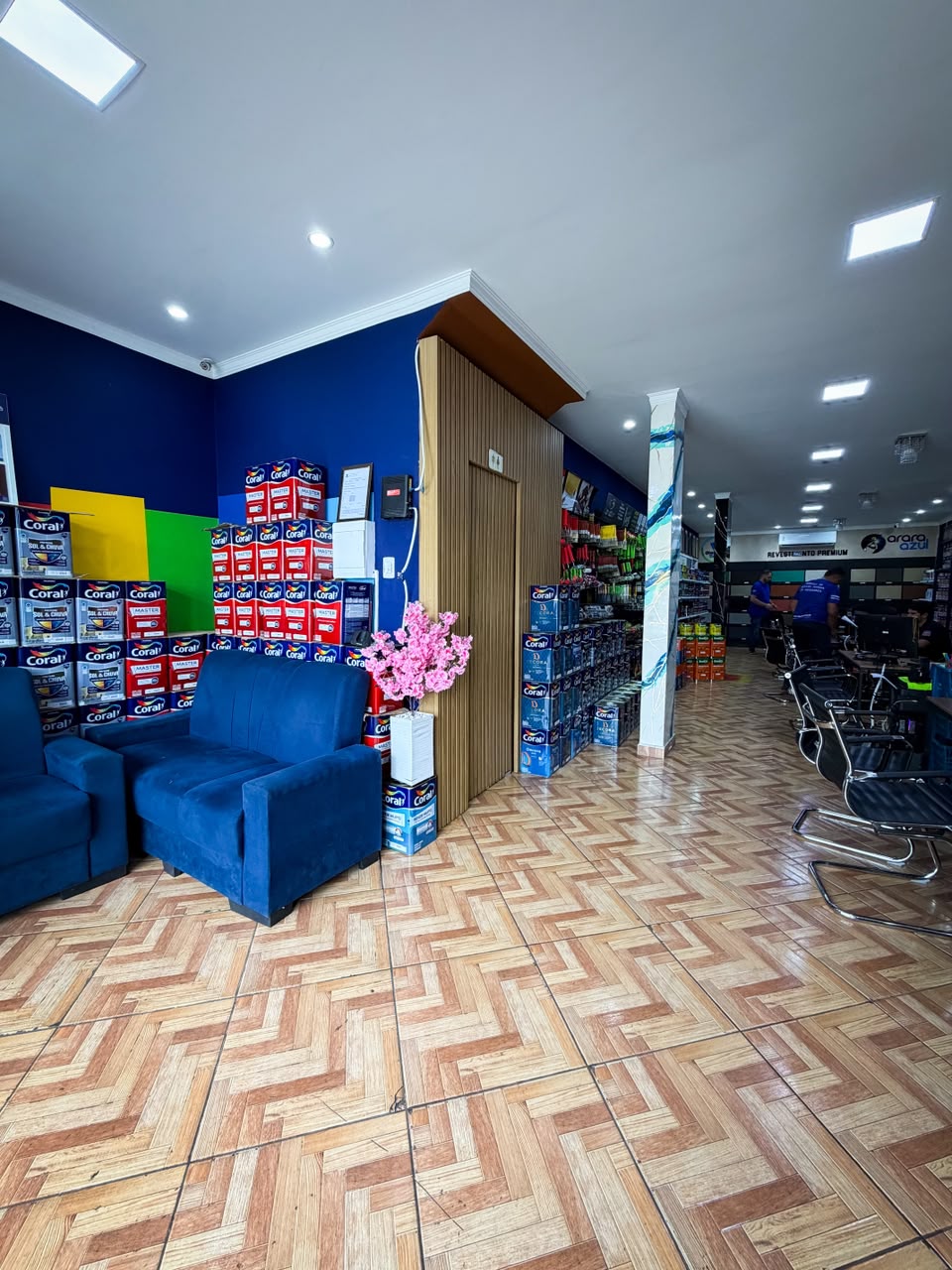 Espaço de espera para clientes